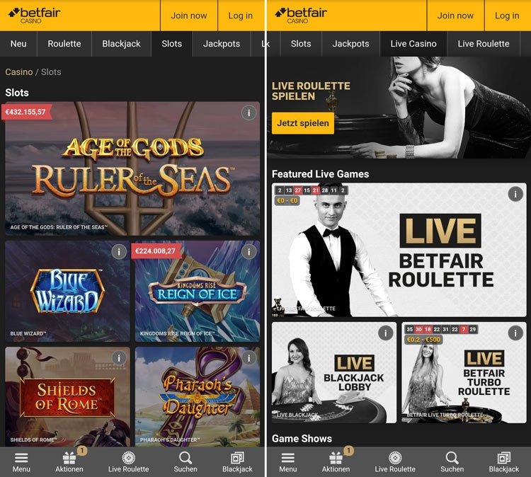 betfair-casino screenshot